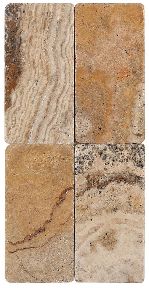 Royal Scabos Travertine Tumbled 3x6 Subway Tile