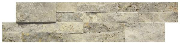Silver Travertine Splitface Ledger Panel 6x24 Travertine Tile