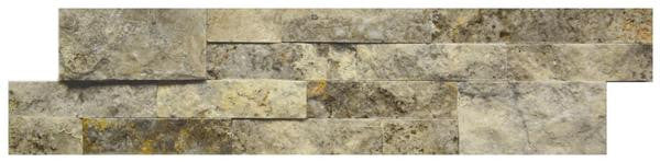 Silver Travertine Splitface Ledger Panel 6x24 Travertine Tile