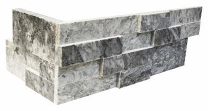 Silver Marble 6x24 Polished Ledger Corner Marble Tile