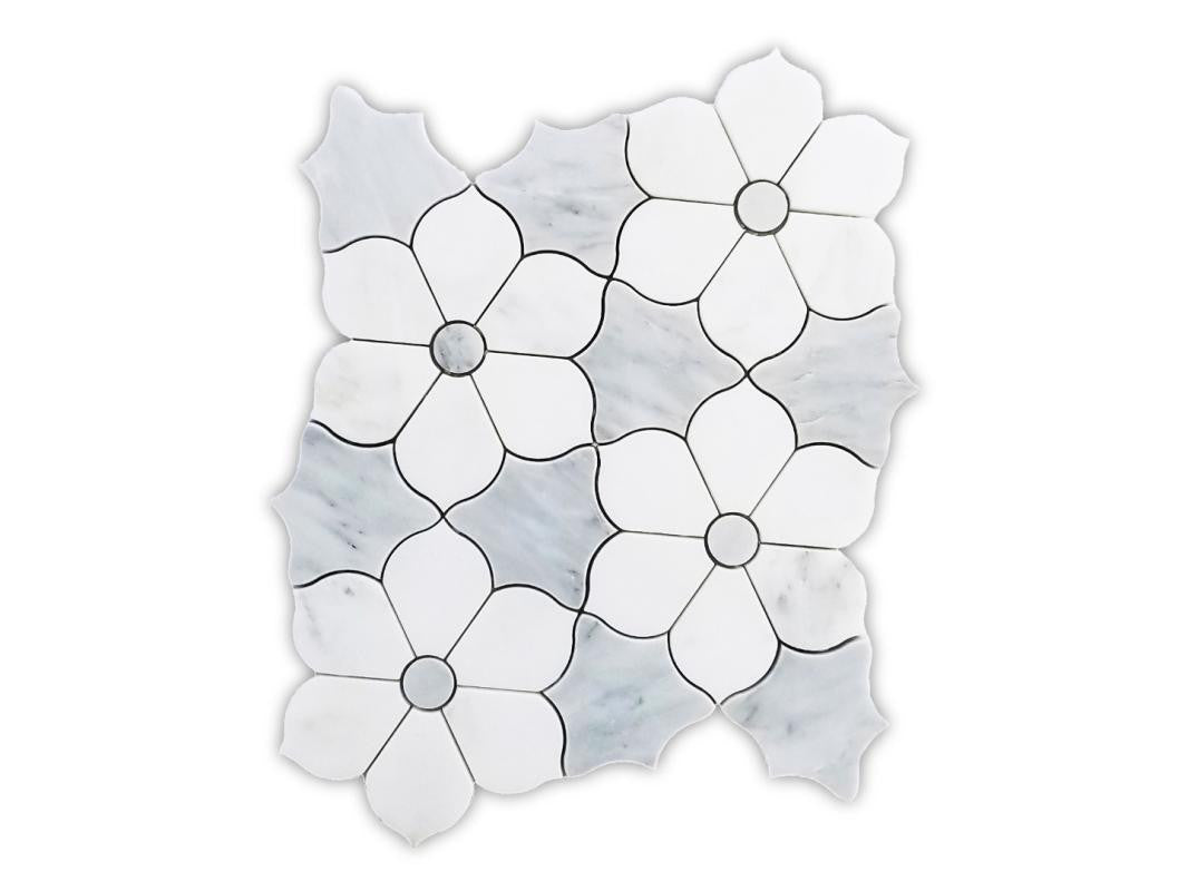 Garden Polished Marble Mosaic Tile 10x12 Sheet