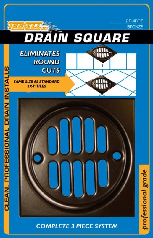 Square Shower Drain Kit Oil Rubbed Bronze
