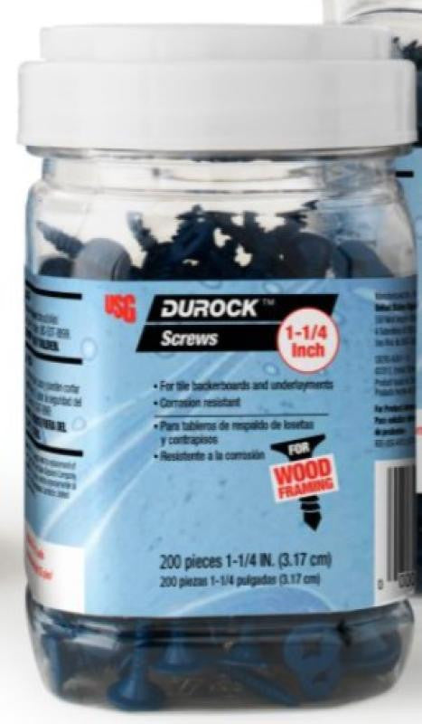 Durock Screws 1-1/4" 200-Count Jar