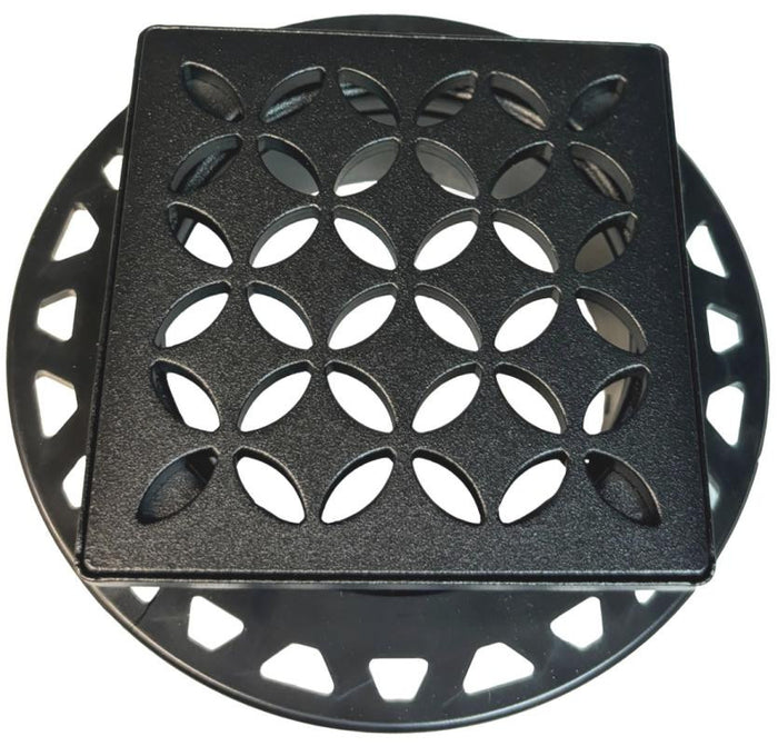 KERDI-DRAIN 4" Floral Grate Matte Black 1