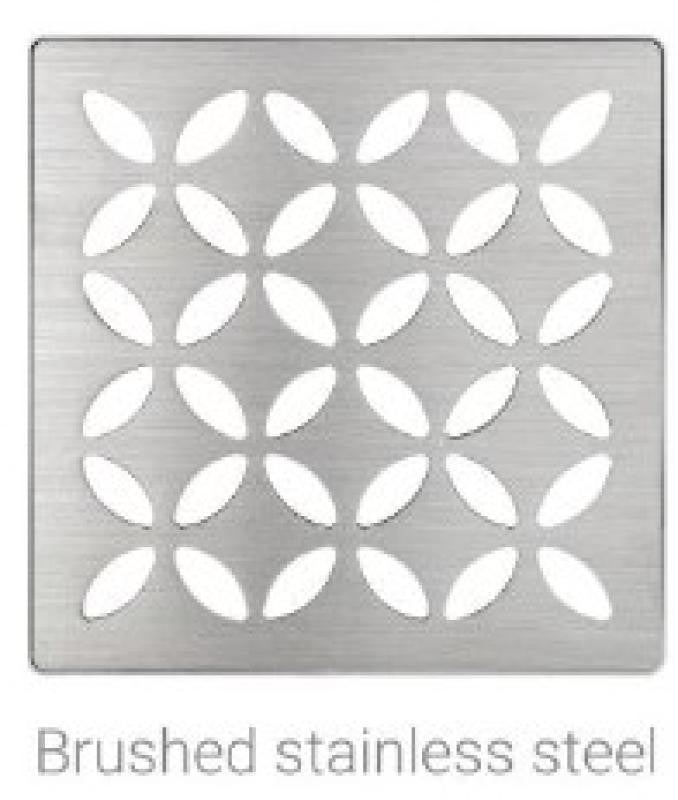 Schluter KERDI-DRAIN 4" Floral Brushed Nickel Grate 1