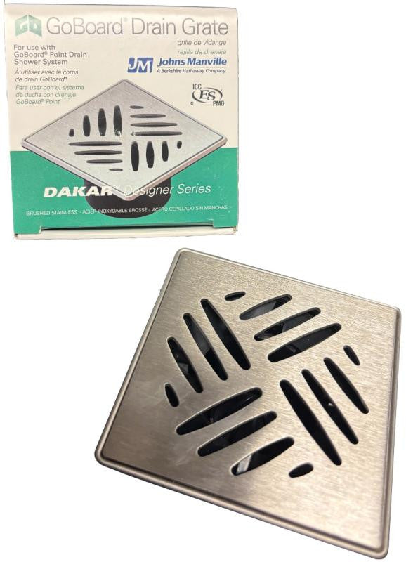GoBoard Dakar Drain Grate Brushed Stainless 4"