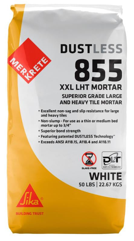 Merkrete 855 XXL Large Format Tile Mortar, White, 50 lb