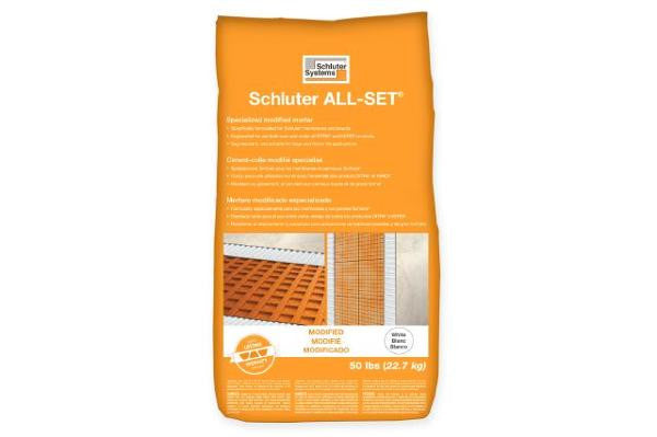 Schluter ALL-SET Modified Thin-Set Mortar, White, 50 lb 1