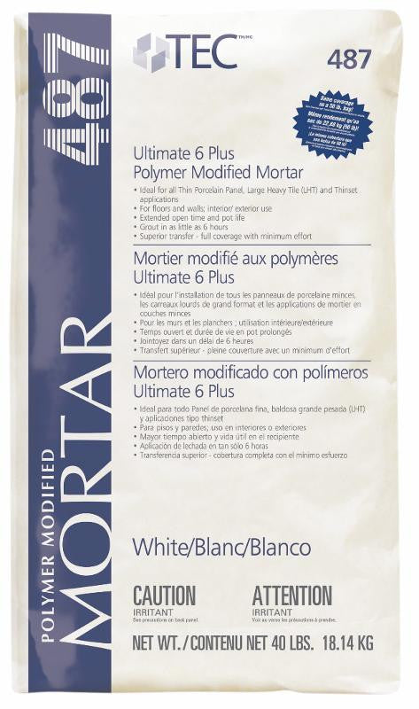 TEC Ultimate 6 Plus Lightweight LHT Mortar, White, 40 lb 1