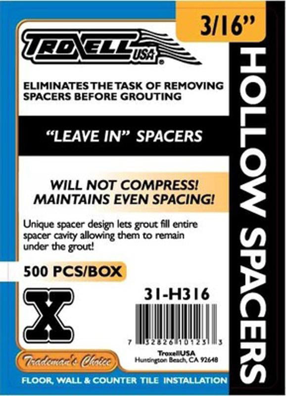 Hollow Regular Leave-In Tile Spacers 3/16" 500 Pack