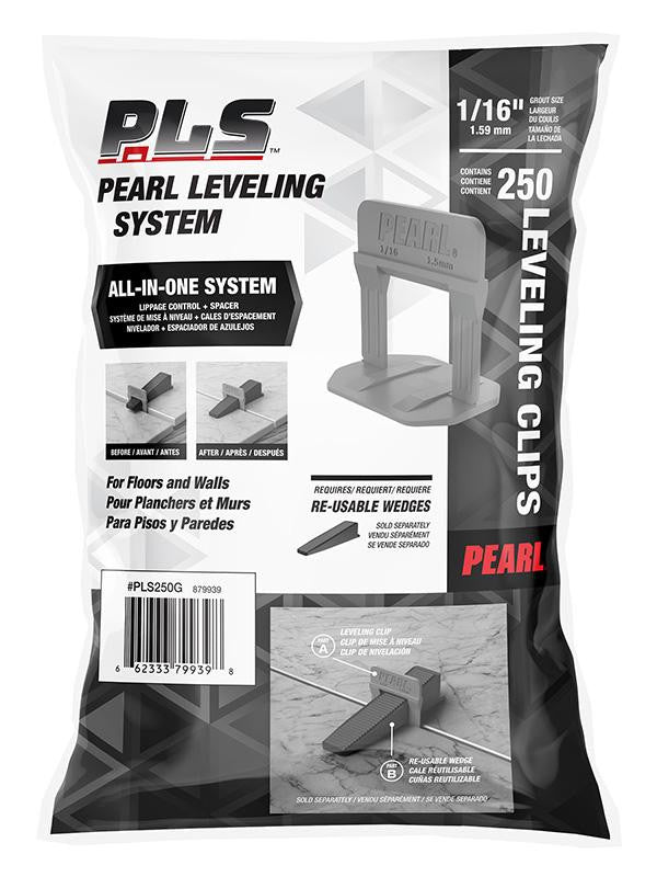 PLS Gray 1/16" Tile Leveling Clips 250-Pack 2