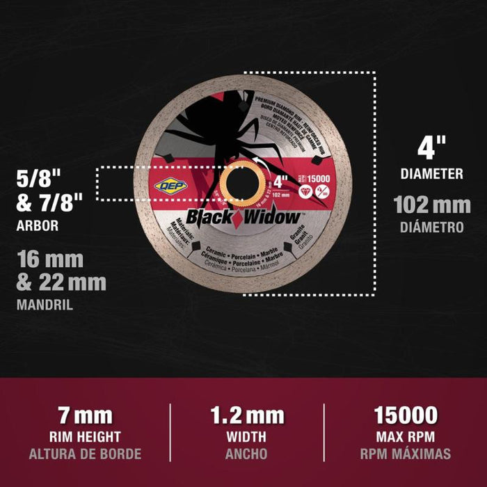 4" Black Widow Premium NexGen Diamond Blade 1