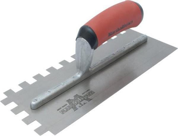 Notched Trowel 1/2 x 1/2 x 1/2" Square, DuraSoft 1
