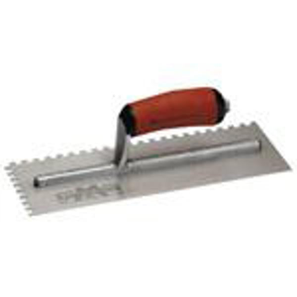 Notched Trowel 1/2 x 3/4 x 1/2" Square, DuraSoft 1