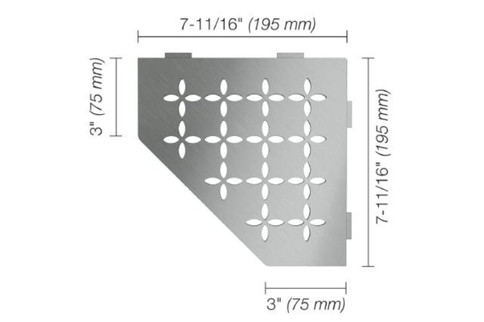 Estante de ducha Schluter Floral - Acero inoxidable cepillado 1