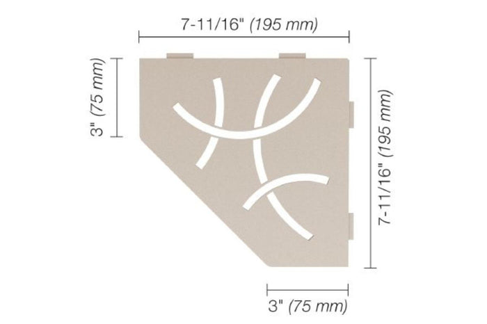 Schluter Curve Shower Shelf - Cream 1