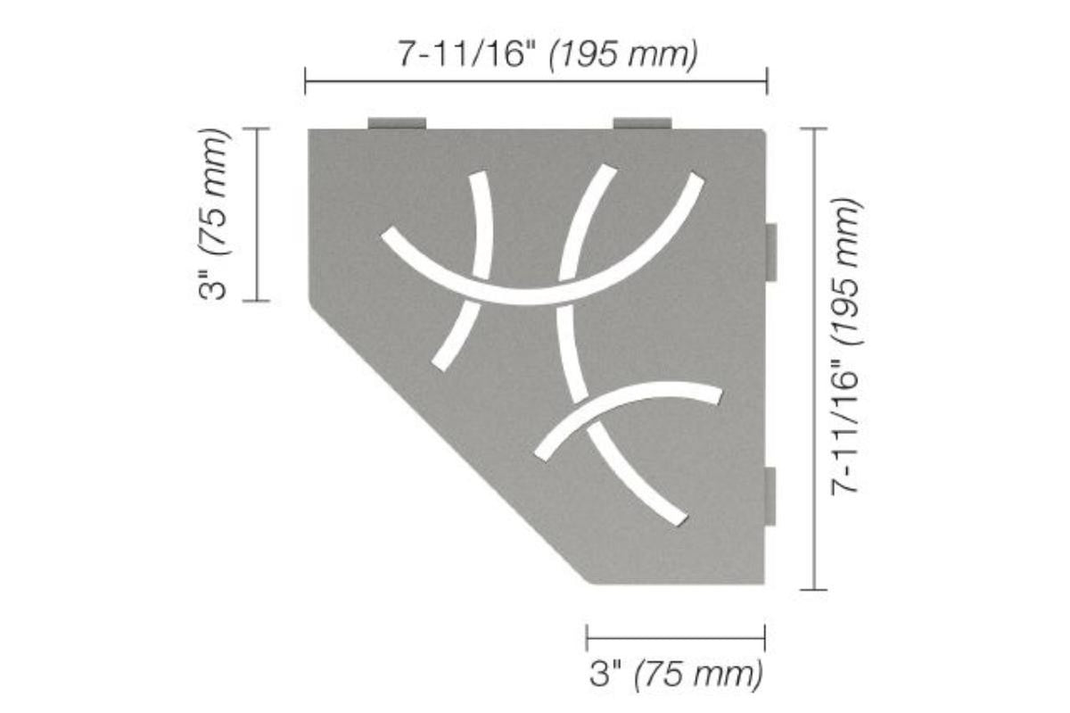 Schluter Curve Shower Shelf - Stone Grey