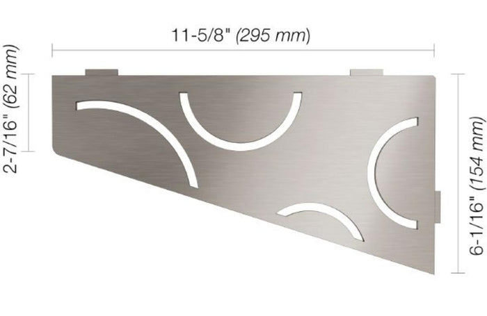 Schluter Curve Shower Shelf - Brushed Stainless 1