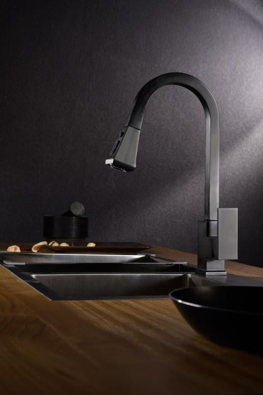 KF811 Single-Handle Kitchen Faucet, Matte Black 2