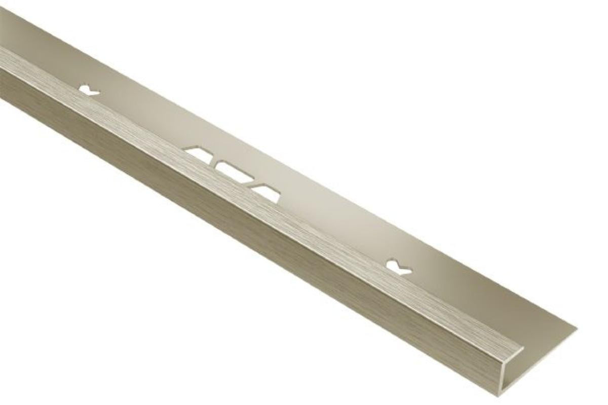 Perfil de aluminio para bordes VINPRO-S de 3/16", níquel cepillado