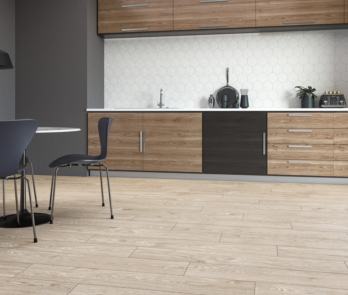 Baldosa de porcelana Bergen Maple de aspecto madera, de 8x48 pulgadas