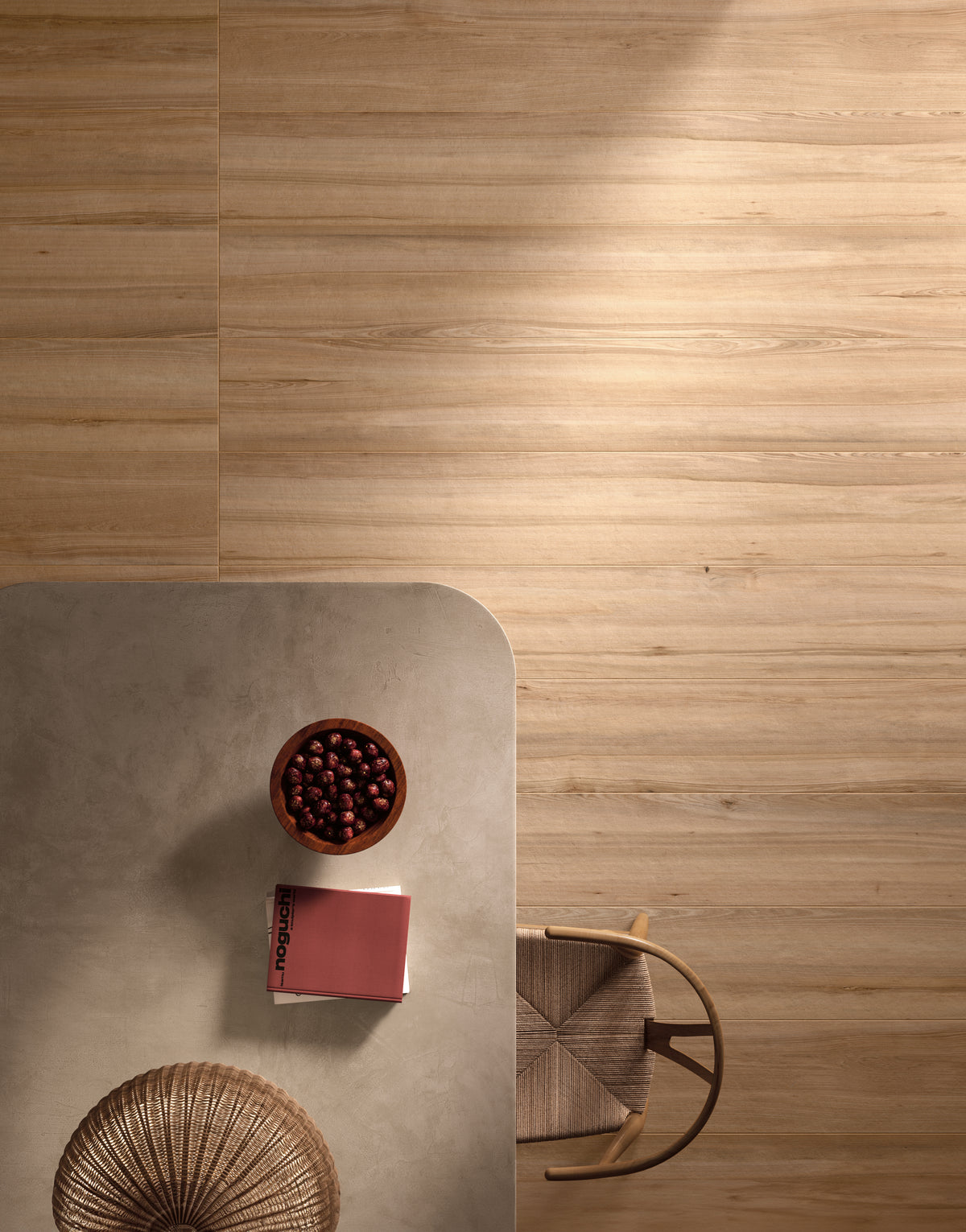 Azulejo de porcelana tipo tabla Native Frassino de aspecto madera 8x48