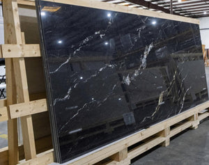 Perpetual Belvedere Dark Polished 48x109 Marble Look Porcelain Panel Porcelain Tile