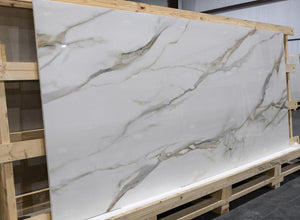 Perpetual Venato Gold Polished 48x109 Marble Look Porcelain Panel Porcelain Tile