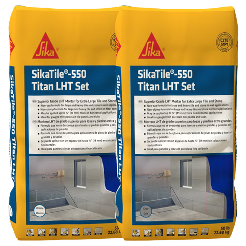 SikaTile-550 Titan LHT Thin-Set Mortar, White, 50 lb 1