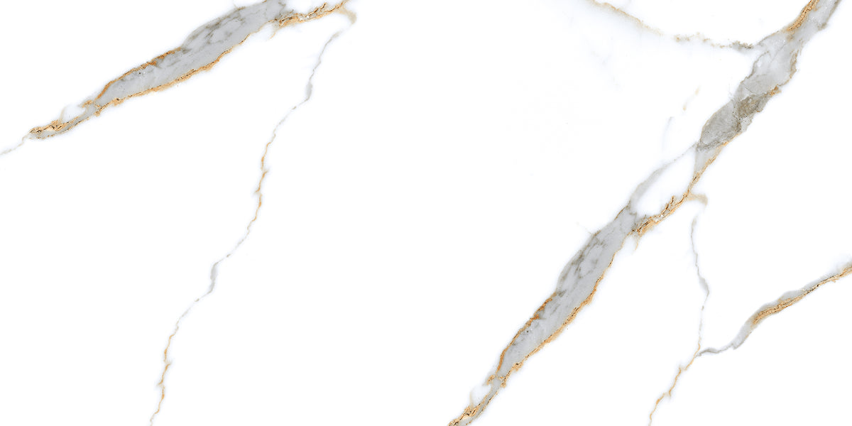 Porcelanato Calacatta Gold 24x48 Pulido Tipo Mármol