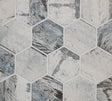 Vintage 3" hex glass mosaic tile 12x12 sheet in soft warm vintage tones
