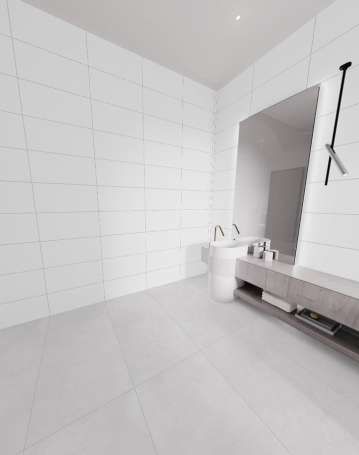 Pure White Polished 12x24 Porcelain Floor and Wall Tile