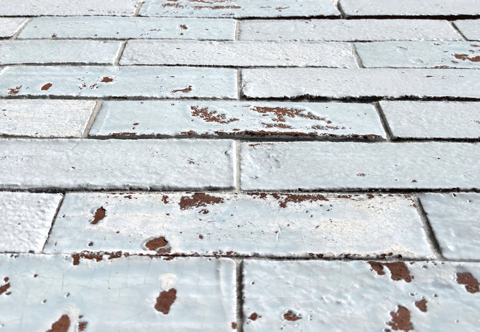 Artesano Cozumel Blue Glossy Brick 2x9 Clay Tile 2