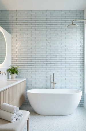 Artesano Cozumel Blue Glossy Brick 2x9 Clay Tile