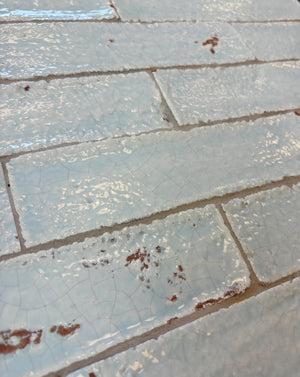 Artesano Cozumel Blue Glossy Brick 2x9 Clay Tile
